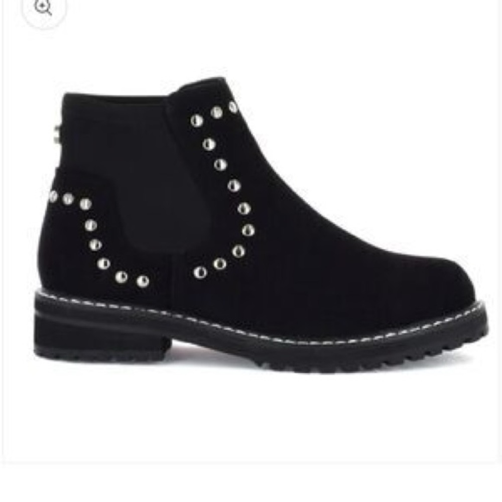 Seven7 Romanoff Black Ankle Boots with Silver Studs